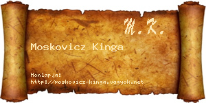 Moskovicz Kinga névjegykártya